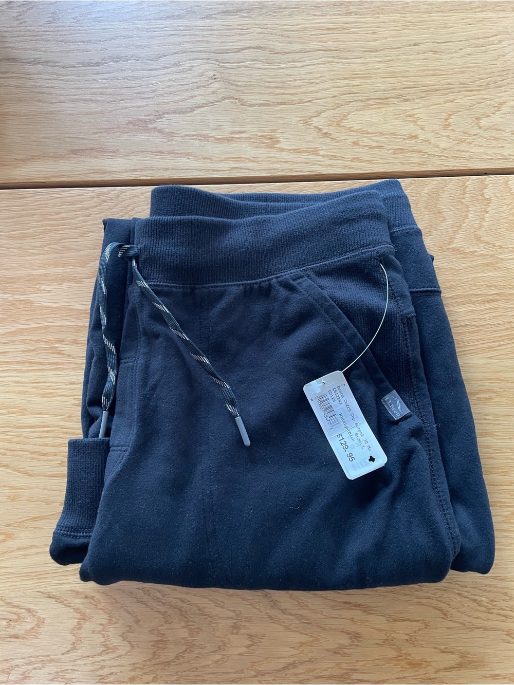 L.L. Bean Men's Black Drawstring Joggers